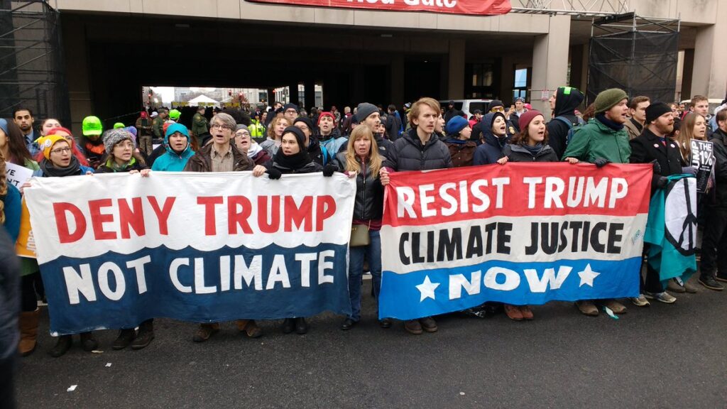 A protest at Trump's inauguration in 2017